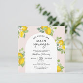 Citrus Lemon Brautparty Square Einladung (Stehend Vorderseite)