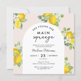 Citrus Lemon Brautparty Square Einladung