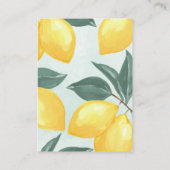 Citrus Lemon Buchanfrage für Babykarten Begleitkarte (Rückseite)