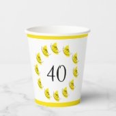 Citrus Lemon Circle Age 40 Pappbecher (Vorderseite)