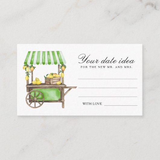 Citrus Lemon - Date night ideas \ Date jar Begleitkarte (Vorderseite)