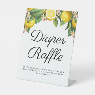 Citrus Lemon Diaper Raffle Summer Baby Dusche Sockelschild