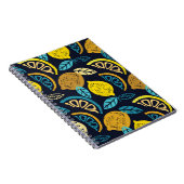 Citrus Lemon Doodle Muster Hintergrund Notizblock (Rechte Seite)