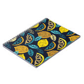 Citrus Lemon Doodle Muster Hintergrund Notizblock (Linke Seite)