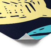 Citrus Lemon Doodle Muster Hintergrund Poster (Ecke)