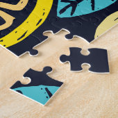 Citrus Lemon Doodle Muster Hintergrund Puzzle (Seite)
