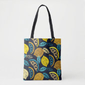Citrus Lemon Doodle Muster Hintergrund Tasche (Vorderseite)