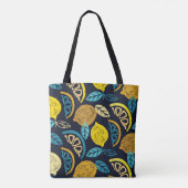 Citrus Lemon Doodle Muster Hintergrund Tasche (Rückseite)