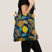 Citrus Lemon Doodle Muster Hintergrund Tasche (Von Nahem)