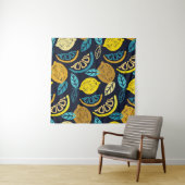 Citrus Lemon Doodle Muster Hintergrund Wandteppich (Beispiel (Horizontal))