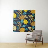 Citrus Lemon Doodle Muster Hintergrund Wandteppich (Beispiel)