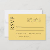 Citrus Lemon Drop Gelb Einfacher Minimaler UAWG RSVP Karte (Vorderseite)
