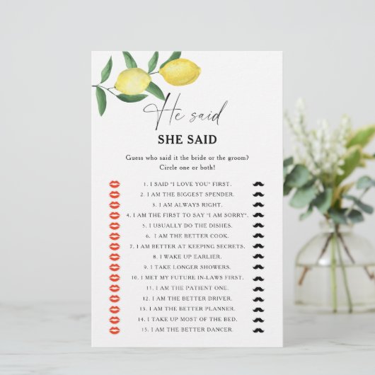 Citrus lemon - Er sagte, sie sagte Brautparty (Stehend Vorderseite)