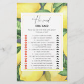 Citrus lemon - Er sagte, sie sagte Brautparty (Vorderseite)