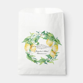 Citrus Lemon Floral Leaf Wreath Hochzeitsempfang Geschenktütchen