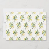 Citrus Lemon Floral Wasserfarbe Save the Date Einladung (Rückseite)