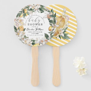 Citrus Lemon Floral Watercolor Babydusche Fächer