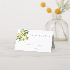 Citrus Lemon Floral Watercolor Platzkarte