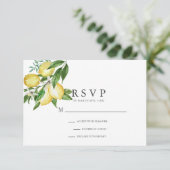 Citrus Lemon Floral Watercolor RSVP Karte (Stehend Vorderseite)