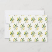 Citrus Lemon Floral Watercolor RSVP Karte (Rückseite)
