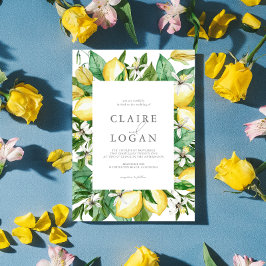 Citrus Lemon Floral Watercolor Wedding Einladung