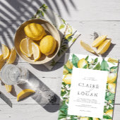 Citrus Lemon Floral Watercolor Wedding Einladung