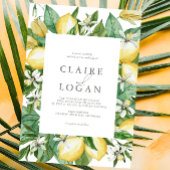 Citrus Lemon Floral Watercolor Wedding Einladung