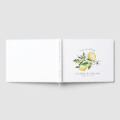 Citrus Lemon Floral Watercolor Wedding Gästebuch (Voll)