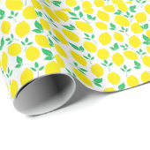 Citrus Lemon Fruit Pattern Throw Kissen Geschenkpapier (Rolleneckpunkt)