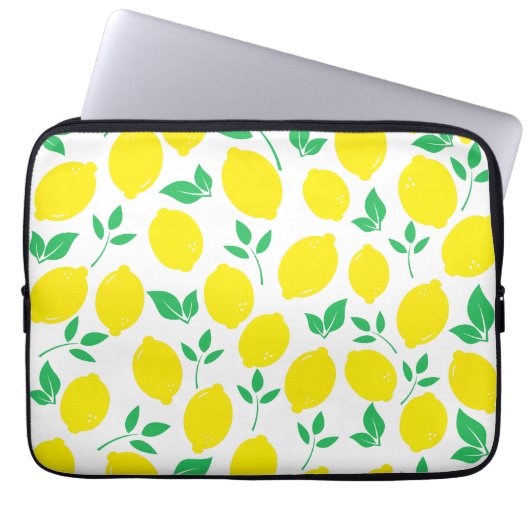 Citrus Lemon Fruit Pattern Throw Kissen Laptopschutzhülle (Vorderseite)