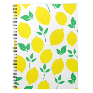 Citrus Lemon Fruit Pattern Throw Kissen Notizblock