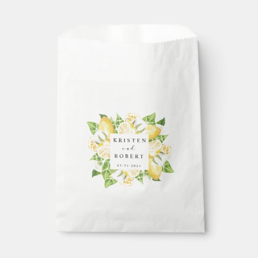 Citrus Lemon Garden Gastgeschenk Hochzeit Bag Geschenktütchen (Vorderseite)