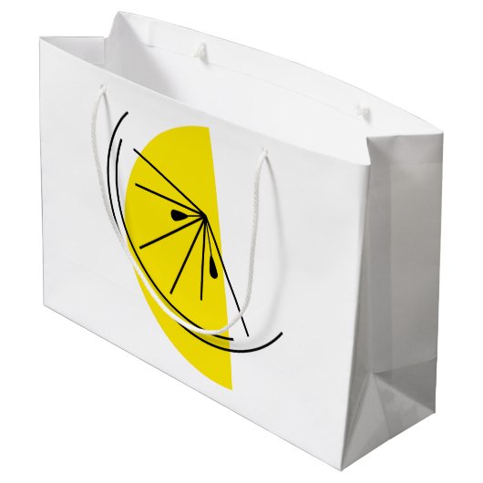 Citrus Lemon Geschenktasche groß Große Geschenktüte (Rückseite Schrägansicht)