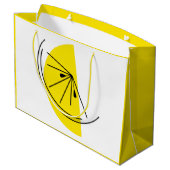 Citrus Lemon Geschenktasche groß Große Geschenktüte (Rückseite Schrägansicht)