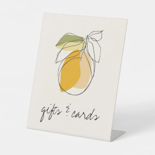 Citrus Lemon gibt Karten Table Brautparty Sockelschild