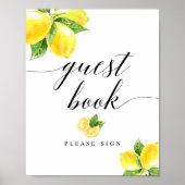 Citrus Lemon Guest Book Sign 8x10" Poster (Vorne)