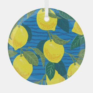 Citrus Lemon: HandGezeichnet Vintag nahtlos. Ornament Aus Glas