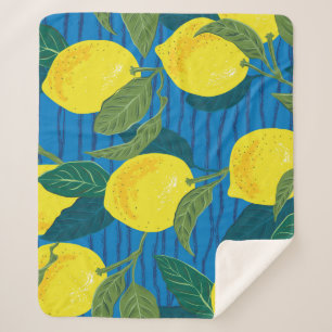Citrus Lemon: HandGezeichnet Vintag nahtlos. Sherpadecke