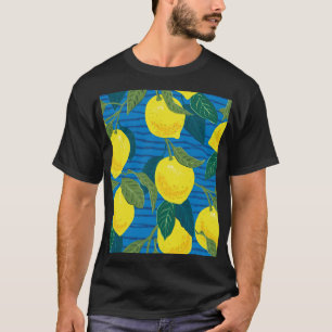 Citrus Lemon: HandGezeichnet Vintag nahtlos. T-Shirt