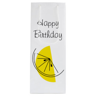 Citrus Lemon Happy Geburtstag Geschenktasche Wein Geschenktüte Für Weinflaschen