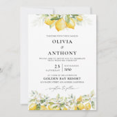 Citrus Lemon Hochzeitseinladung Einladung (Vorderseite)
