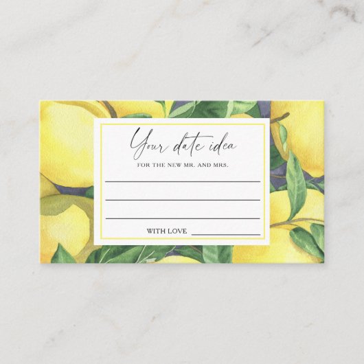 Citrus Lemon - Ideenaustausch Datum jar Begleitkarte (Vorderseite)