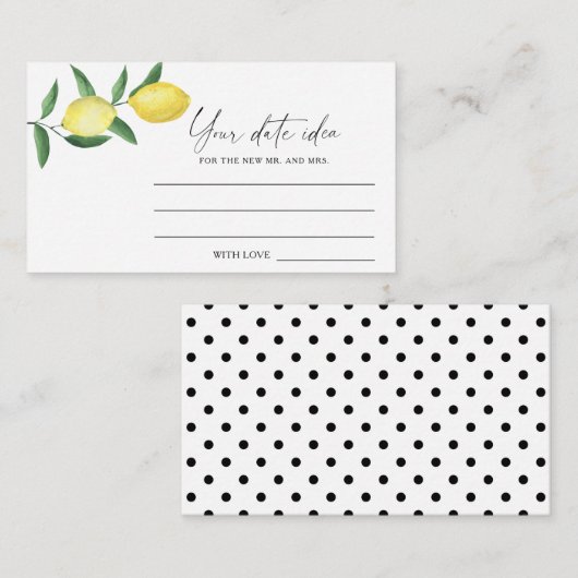 Citrus Lemon - Ideenaustausch Datum jar Begleitkarte (Vorne/Hinten)