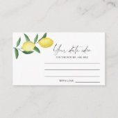 Citrus Lemon - Ideenaustausch Datum jar Begleitkarte (Vorderseite)