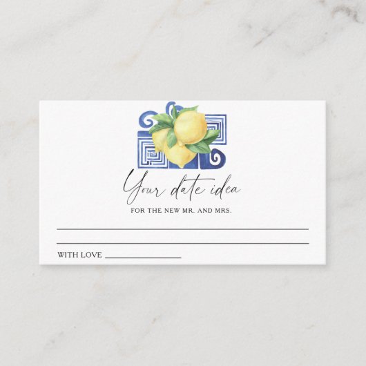 Citrus Lemon - Ideenaustausch Datum jar Begleitkarte (Vorderseite)