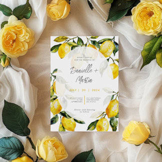 Citrus Lemon Italien Einladung zur Hochzeit