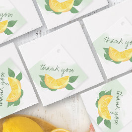 Citrus Lemon Lässiges Skript Personalisiert Gefäll Geschenkanhänger