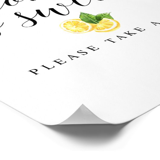 Citrus Lemon Liebe ist Sweet Sign 8x10" Poster (Ecke)