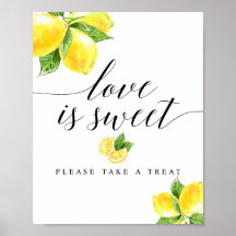 Citrus Lemon Liebe ist Sweet Sign 8x10"
