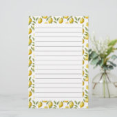 Citrus Lemon Limon Lined Briefpapier (Stehend Vorderseite)